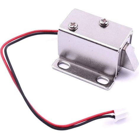 1 pezzo Mini serratura elettrica a solenoide per anta di cassetto, design sottile, 12V CC, dimensioni 27x28x18mm (1/5)