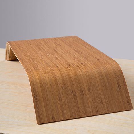 Soporte universal elevado de bambú para monitores de ordenador de sobremesa, compatible con iMac, portátiles y notebooks. (1/5)