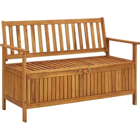 Storage Bench Natural wood Solid acacia wood Medium Storage Bench vidaXL (1/5)