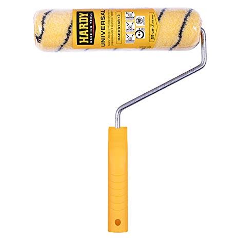HARDY WORKING TOOLS Set peintre, rouleau et rouleau de peinture polyester, Hauteur des poils 13mm, Longueur 25cm, Diametre 48mm, noir-jaune, A0180-519000 (1/5)