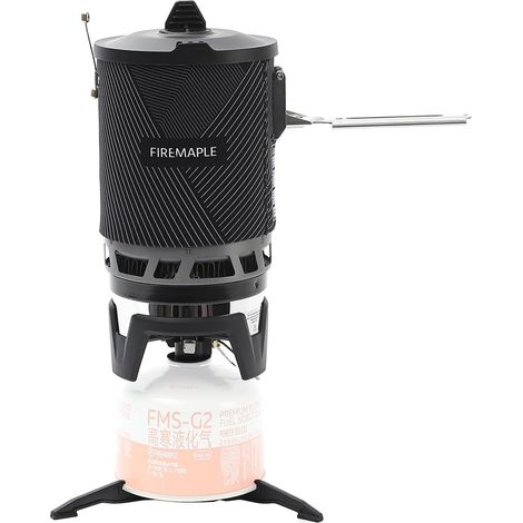 X2 Pro Réchaud à Gaz Portable pour Camping Brûleur à Gaz Léger pour Randonneurs Système de Cuisine en Plein Air avec Allumage Piézo, Support de Casserole et Support de Cartouche de Gaz (1/5)