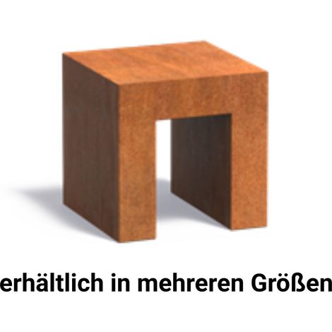 Adezz U-Sockel Corten-Stahl Gartensockel Standfuß bis zu 150 kg