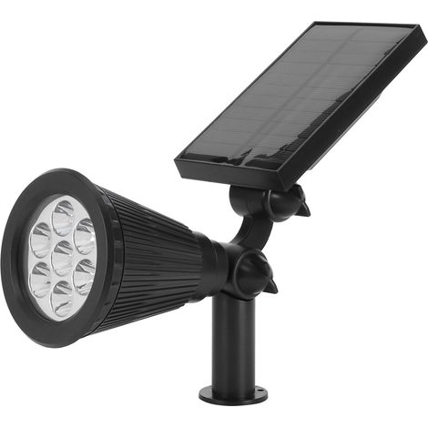 Solarleuchte mit 7 LEDs, intelligenter Strahler für den Außenbereich, Garten, Rasen, Landschaft, Schwarz/Weiß (1/5)