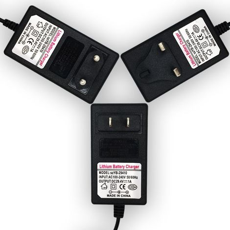 Netzteil für Lithium-Ionen-Akkus, Wechselstrom 100–240 V, Gleichstrom 29,4 V, 1 A, Ersatz-Ladeadapter, professionelles Ladegerät, mehrfacher Schutz (EU) (1/4)