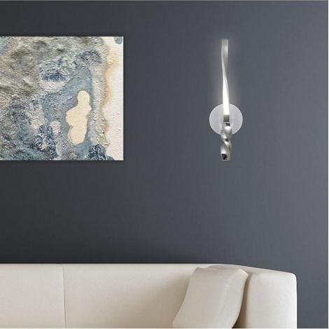 Aplique a pared led cromo modelo Mar 45 cm (alto)12 cm(ancho)10 cm(fondo) (1/2)