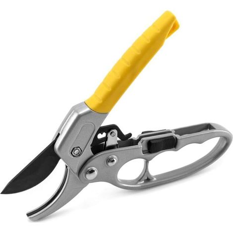 Sécateur , sécateur professionnel à cliquet de 20cm , Sécateur à Lame Franche , pour arbres , plantes , haies (1/4)
