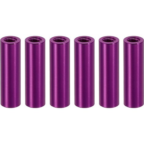 6Pcs Entretoise Filetée M3 en Aluminium 3x5x18mm Violet (1/5)