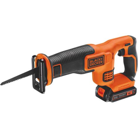Sierra sable inalámbrica BLACK+DECKER BDCR18E1-QW 18V batería 2,5Ah hoja 15 cm