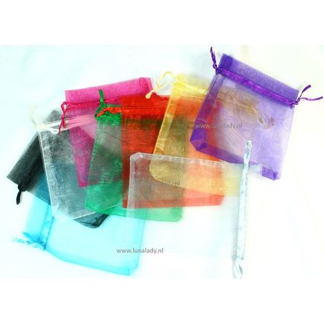 Lot de 20 sachets en organza - 7 x 9 cm - Couleur unie - Pour cadeaux, bijoux et bonbons - Emballage de fête (1/5)
