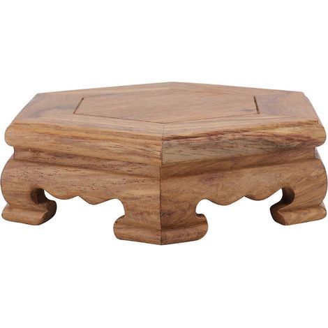 Dekorativer Aufbewahrungsständer aus Holz für Blumentöpfe, Deko-Objekte, 1 Stück – 12,00 x 12,00 x 3,40 cm – Braun (1/4)
