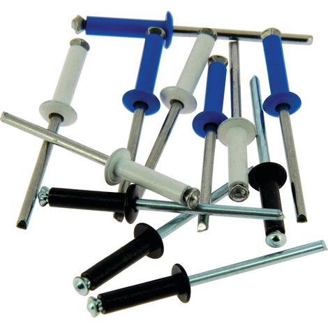 12 remaches de aluminio Ass Blc/noir/bl