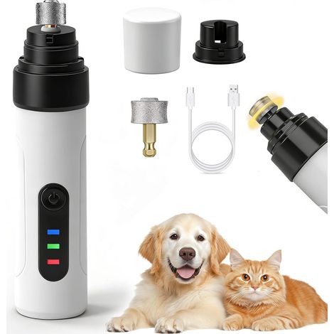 Lima per unghie per cani, lima per unghie silenziosa per cani, lima elettrica per unghie di cani, lima elettrica ricaricabile per unghie di cani, tagliaunghie professionale di sicurezza per cani e gat (1/5)