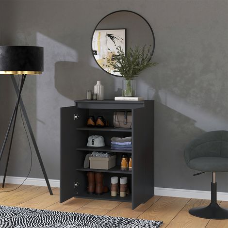 Aparador Claus, Antracita, 74 x 99.6 cm con 2 puertas, Vicco