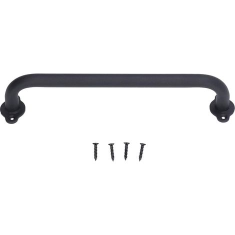 Poignée De Porte De Grange, Poignée Mate De Porte Intérieure en Bois en Acier Au Carbone Noir pour Porte D'armoire De Hangar De Porte en Bois (1/5)