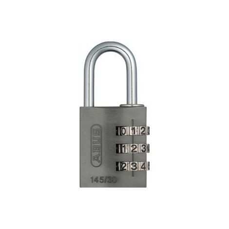 Zahlen-Vorhangschloß-Aluminium Breite 20mm,145/20 m.EAN, Farbe titanium (1/2)