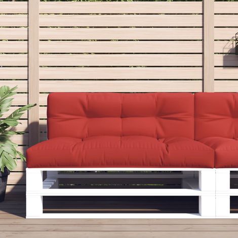 Coussin de palette rouge 120x40x12 cm tissu