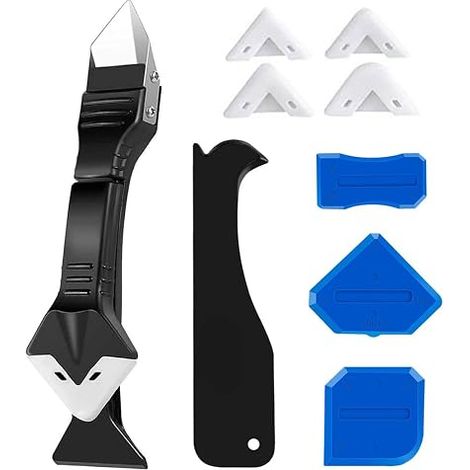 Outils enlève joint, raclette pour silicone, dissolvant pour silicone, couteau à joints, tampons en silicone remplaçables (1/5)