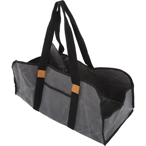 Sac en toile cirée, grand sac à bois de chauffage, porte-bûches portable avec poignée (1/5)