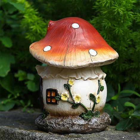 Décoration de maison de champignon elfique en gel de silice, artisanat pour jardin, pelouse, jardin féérique extérieur, décoration de table, terrasse, salon (1/4)