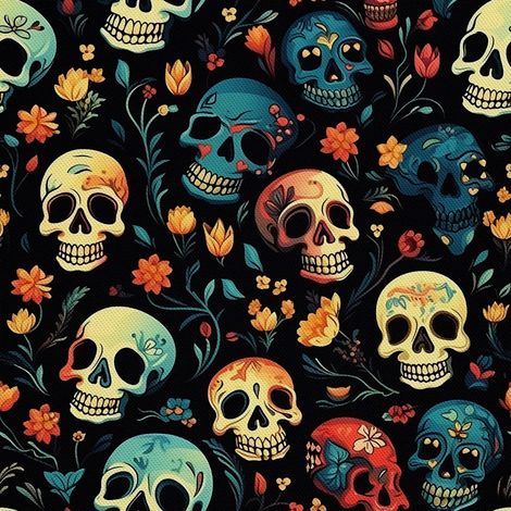 Tela decorativa para exteriores Oxford - Motivo de calavera I DX4702 (1/5)