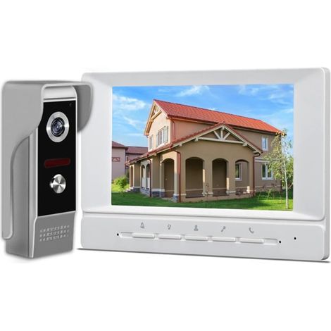 Vidéo Interphone 7 Pouces Support pour Déverrouillage et Surveillance pour Maison de Campagne Prise EU (1/5)