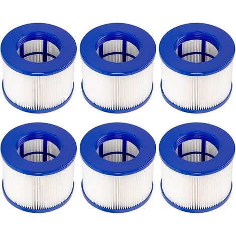 6 pièces Cartouche de Filtre de Rechange Compatible avec Clever Spa, pour Cosy Spa Filtre, pour Filtre Spa Gonflable, Filtre 75 x 100 mm,Hot Tub Filter. (1/5)