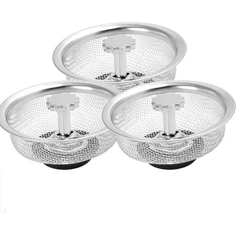 Filtre À Évier, Bouchon D Evier, 3x Filtre Évier Cuisine En Acier Inoxydable Pour Évier De Cuisine, Salle De Bain, Diamètre De 3.26'' (1/5)