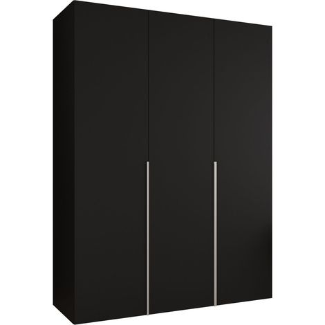 Armario Hartford 536, Negro, 202x150x52cm, Puertas de armario: Con bisagras, Número de estantes: 0 (1/5)