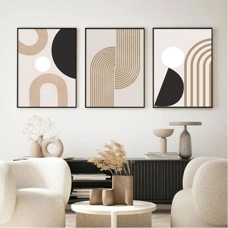 Minimaliste Tableaux Abstraite Ligne Affiches Géométrique Murale, Art Toile tableau Peinture Salon Decoration,50x70cmx3 Sans Cadre (1/4)