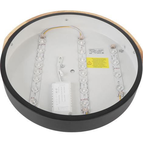 Plafonnier LED rond fer bois PC variateur progressif moderne encastré plafond avec télécommande pour chambre couloir (1/5)