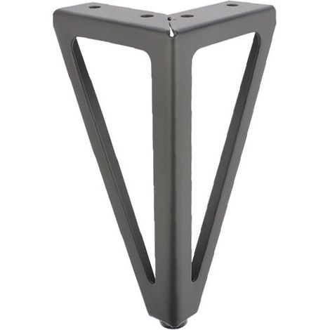 Lot de 4 Pieds de Meuble en Métal Noir 15 cm pour Canapé Armoire et Autres Meubles (1/4)