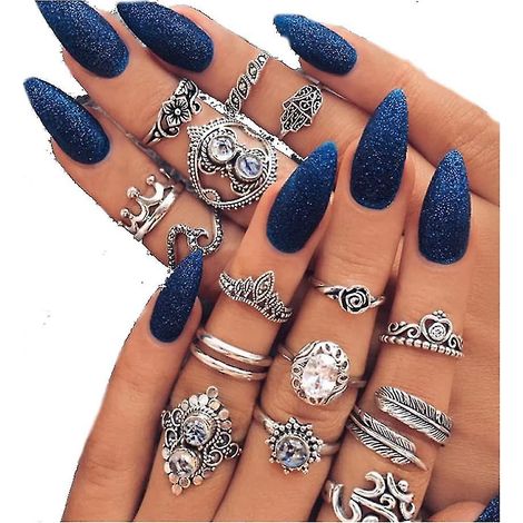 Finger Ring Set De 16 Pièces Vintage Ladies Boho Crystal Ring Joints (1/2)