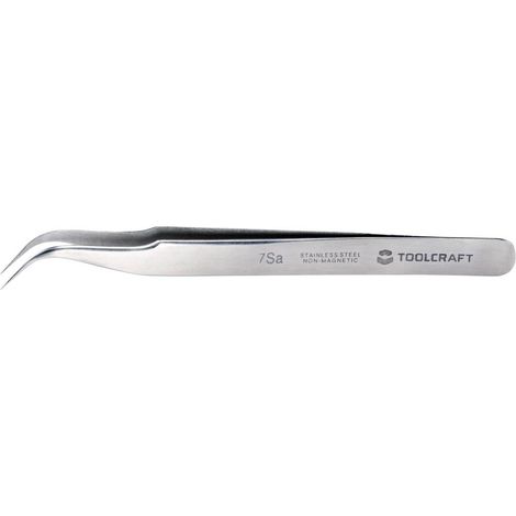 TOOLCRAFT TO-5861037 Pinzetta di precisione 1 pezzo 7a SA Punte curve, piegate 55°, tonde, fini 120 mm (1/4)
