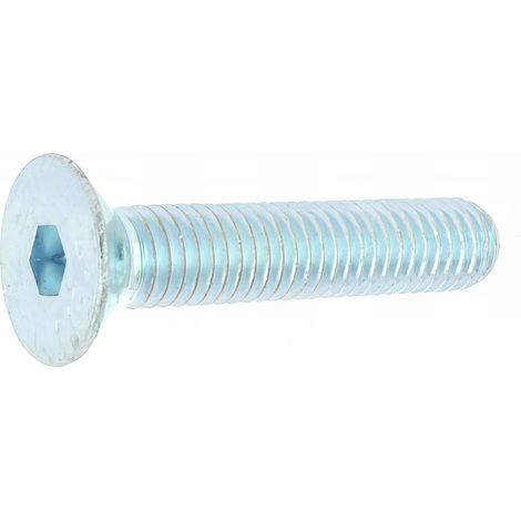 200 Vis métaux tête fraisée hexagonale creuse acier zingués blanc 10,9 DIN7991 - diamètre 3,0 mm - Longueur 6 mm mm - Diamètre 3 mm