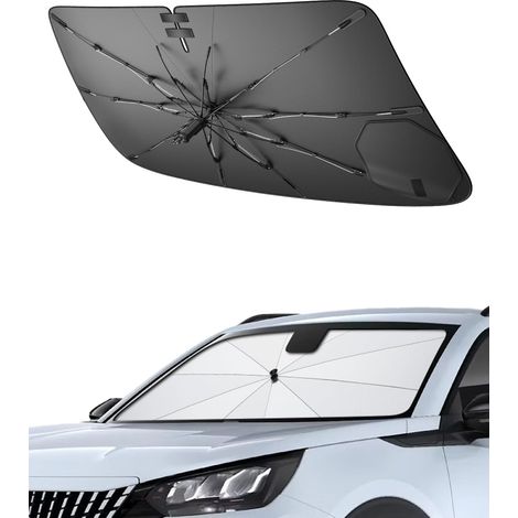 Parasol compatible con Peugeot 2008 / e-2008/208 / e-208 2019-2026 Parasol para coche estilo paraguas con mango de cordón suave, protección UV, accesorios interiores (1/5)