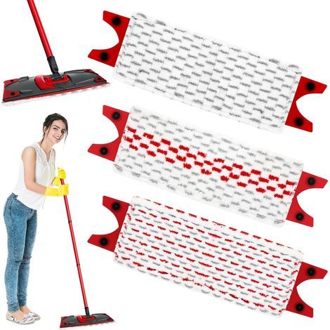 Vileda UltraMax 3-Pack Refill - 2-in-1 absorbent microfiber mop for floors and stains, 1 of each of the 3 colours. (1/5)