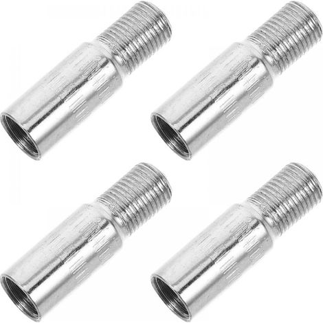 Valve Stem Extension 4Pcs 39mm, Tire Valve Extension Valve Stem Extenders Tire Valve Extenders Brass Tire Stem Extension Wheel Tire Cap Extender Adapter for Car Motorcycle Truck, Silver (1/5)