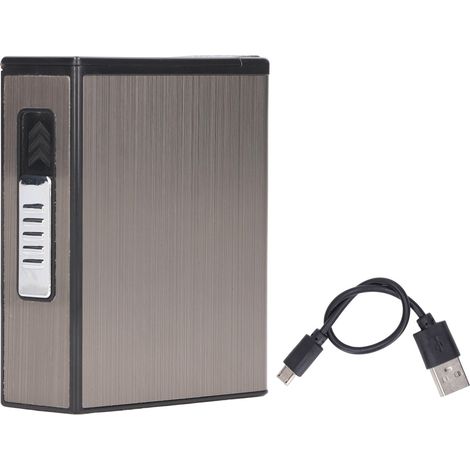 Étui à cigarettes économe avec porte-cigarette à éjection automatique, briquet double arc, capacité 20 unités (1/5)