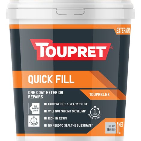 Toupret Quick Fill Exterior 1L - Ready Mixed Exterior Filler for Most Surfaces (1/3)