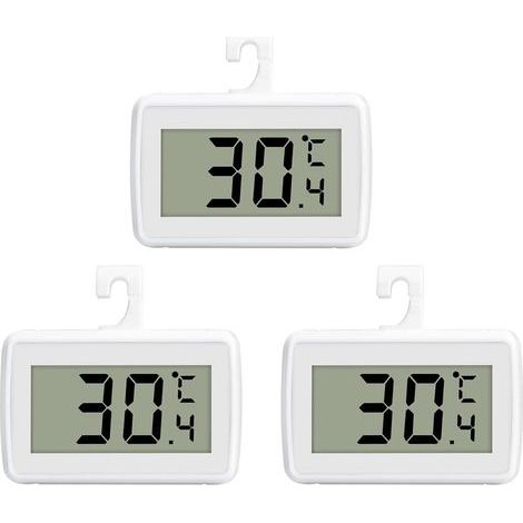 Thermometer, digital refrigerator/freezer thermometer with LCD display placement modes: hanging, standing - 3 pieces (1/5)