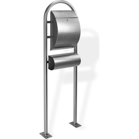 Stahl Standbriefkasten Briefkasten Postkasten mit Zeitungsrolle BK1500Z anthrazit