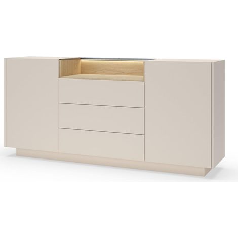 Commode, beige + chêne Crémona, 176,4 x 83 x 39,5 cm (1/5)
