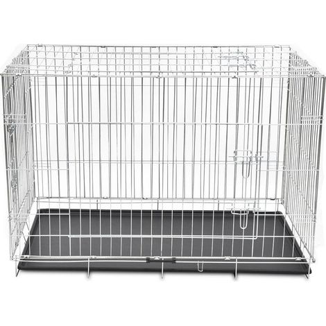 Cage en métal pliable pour chien acier galvanisé 121 x 74 x 83 cm