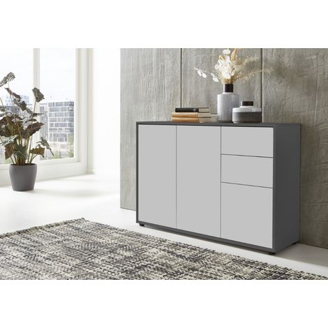 BMG Möbel Kommode »Mailand 10 Antrazit mit weißen Fronten, Schubladenkommode Anrichte Sideboard