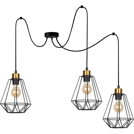 Lampadario Candellux PRIMO metallo nero/oro 3xE27 dimmerabile