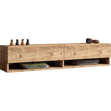 Mobile TV con 2 ante 295 x 140 x 315 cm effetto rovere rustico 030007766