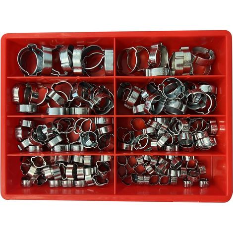 Coffret de 170 colliers a sertir a deux oreilles - 8 dimensions