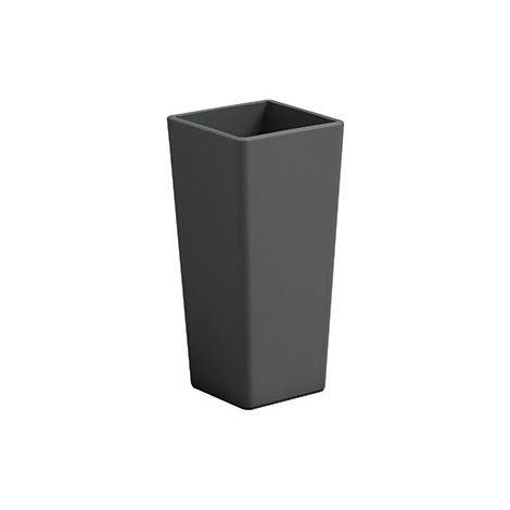 Quadratische Clou-Vase mit Übertopf Schokolade - 85 cm