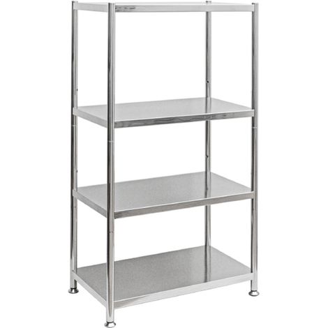 4 Ebenen Edelstahl Regal - 61x36x113 Schwerlastregal bis 60kg Metallregal Küche (1/5)