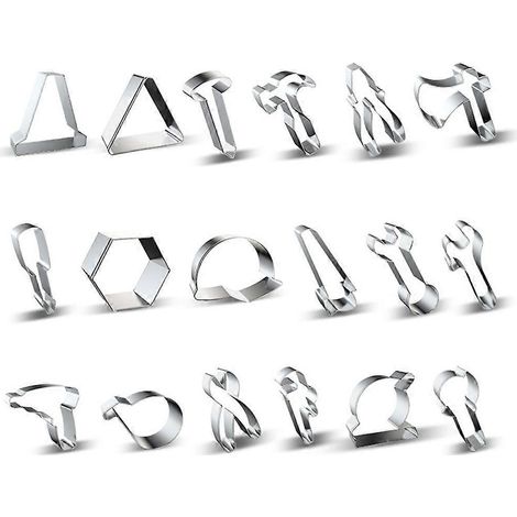 16-teiliges Ausstechformen-Set für Bauarbeiten: Hammer, Schraubenschlüssel, Ausstecher